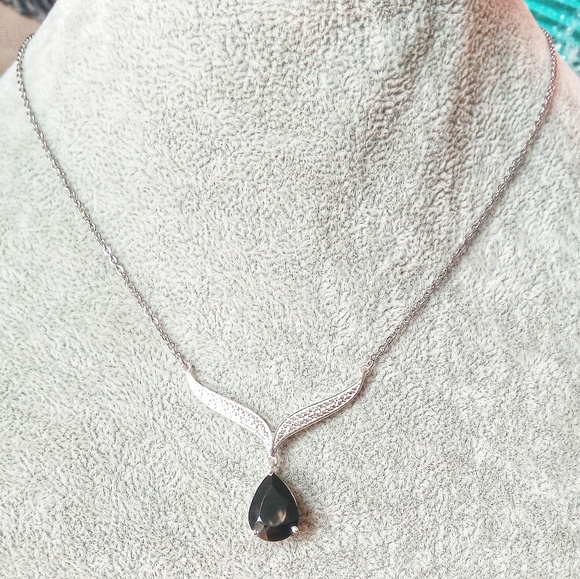 Thai Black Spinel 925 Necklace - Picture 2 of 4